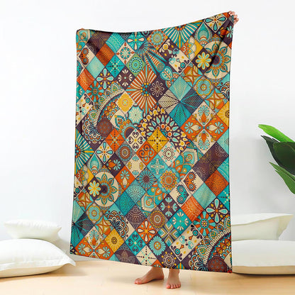 Vintage Mandala Bohemian Pattern Print Blanket