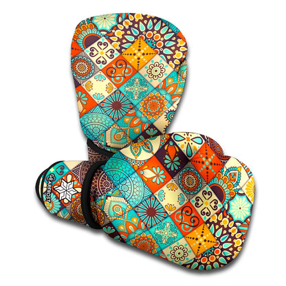 Vintage Mandala Bohemian Pattern Print Boxing Gloves