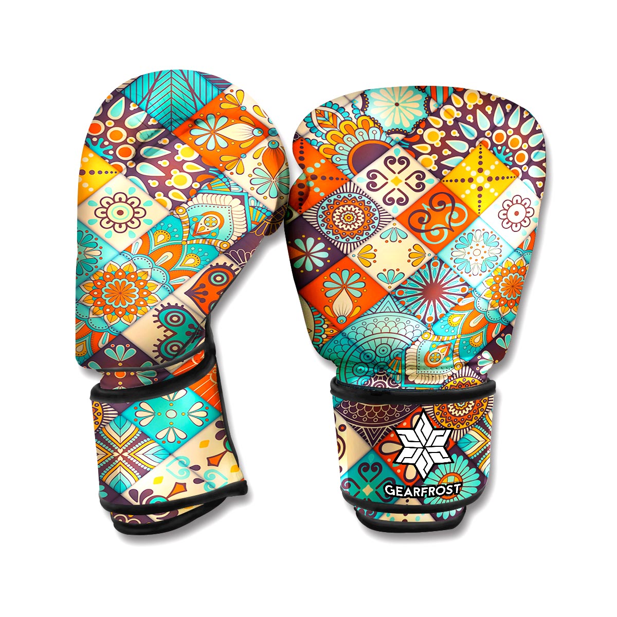 Vintage Mandala Bohemian Pattern Print Boxing Gloves