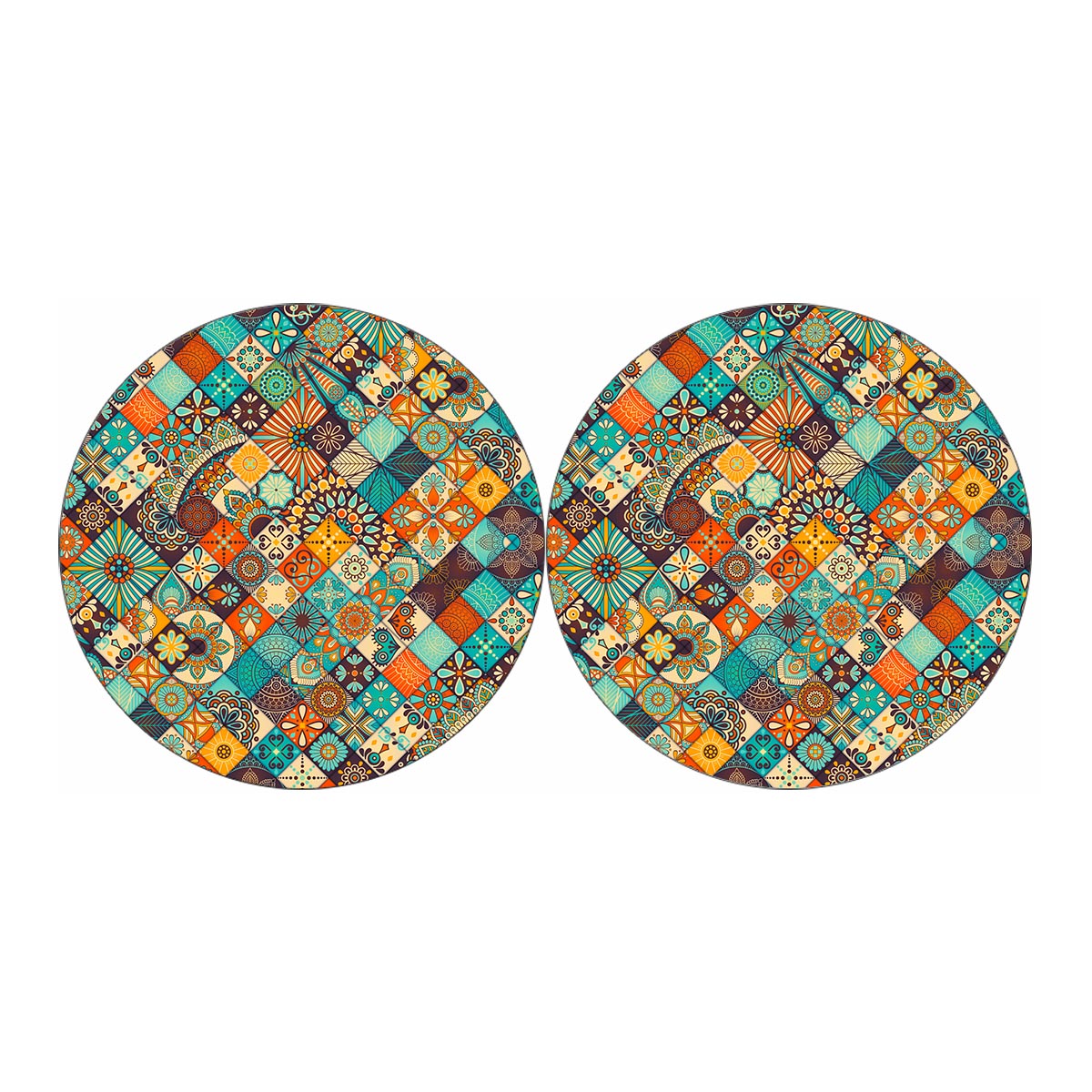 Vintage Mandala Bohemian Pattern Print Car Coasters