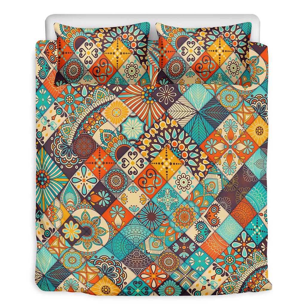 Vintage Mandala Bohemian Pattern Print Duvet Cover Bedding Set