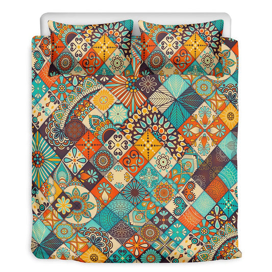 Vintage Mandala Bohemian Pattern Print Duvet Cover Bedding Set