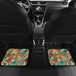 Vintage Mandala Bohemian Pattern Print Front and Back Car Floor Mats