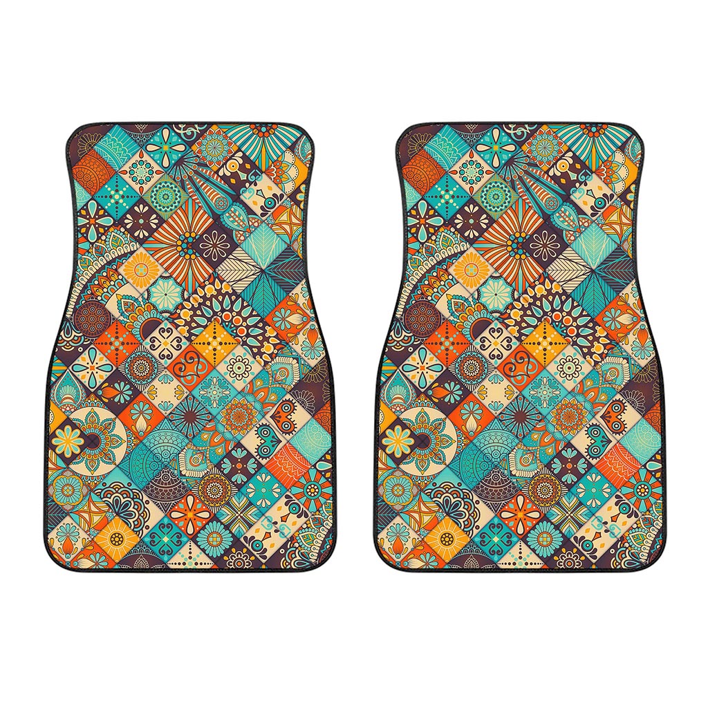Vintage Mandala Bohemian Pattern Print Front Car Floor Mats