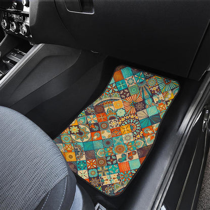 Vintage Mandala Bohemian Pattern Print Front Car Floor Mats