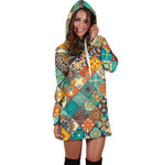 Vintage Mandala Bohemian Pattern Print Hoodie Dress GearFrost