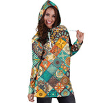 Vintage Mandala Bohemian Pattern Print Hoodie Dress GearFrost
