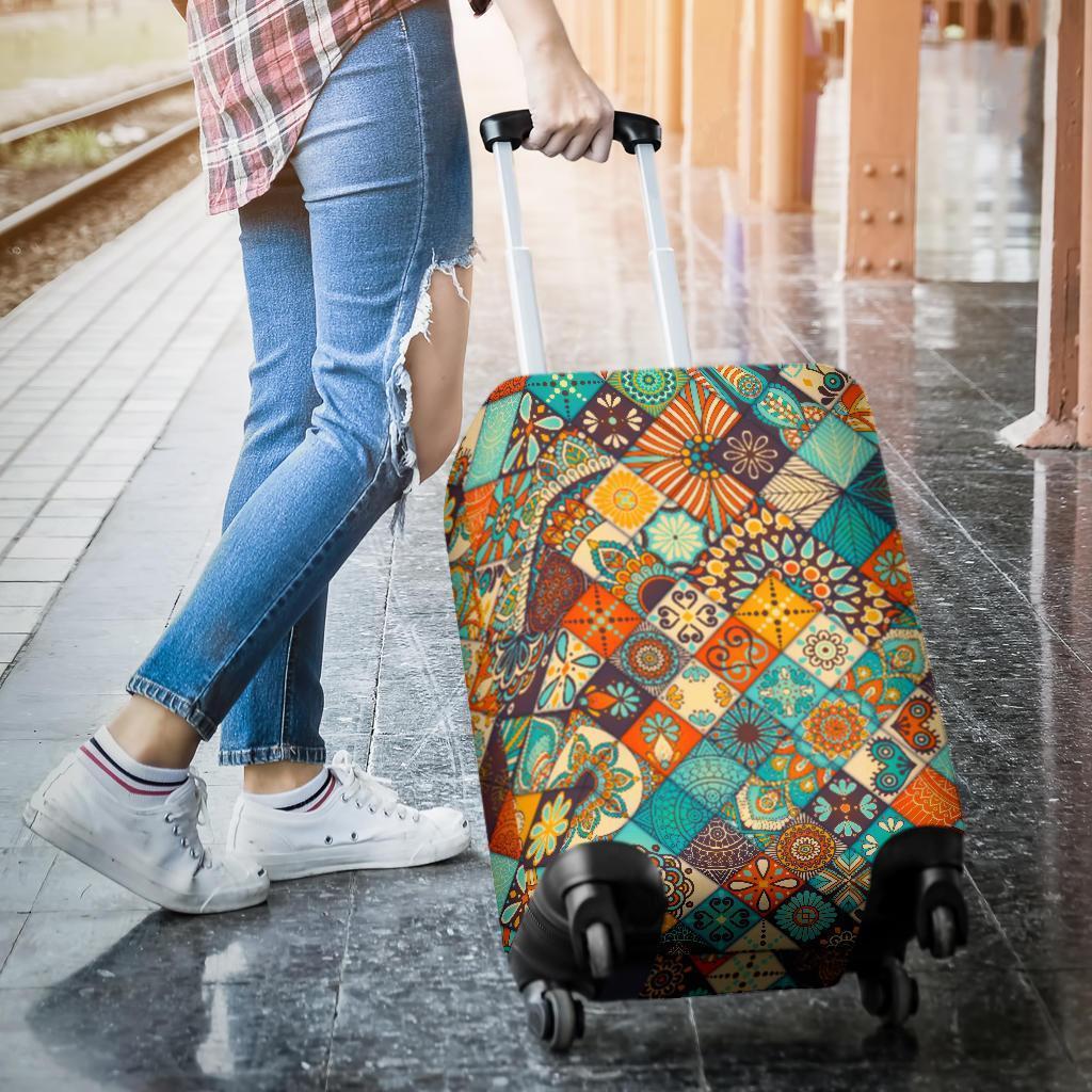 Vintage Mandala Bohemian Pattern Print Luggage Cover GearFrost
