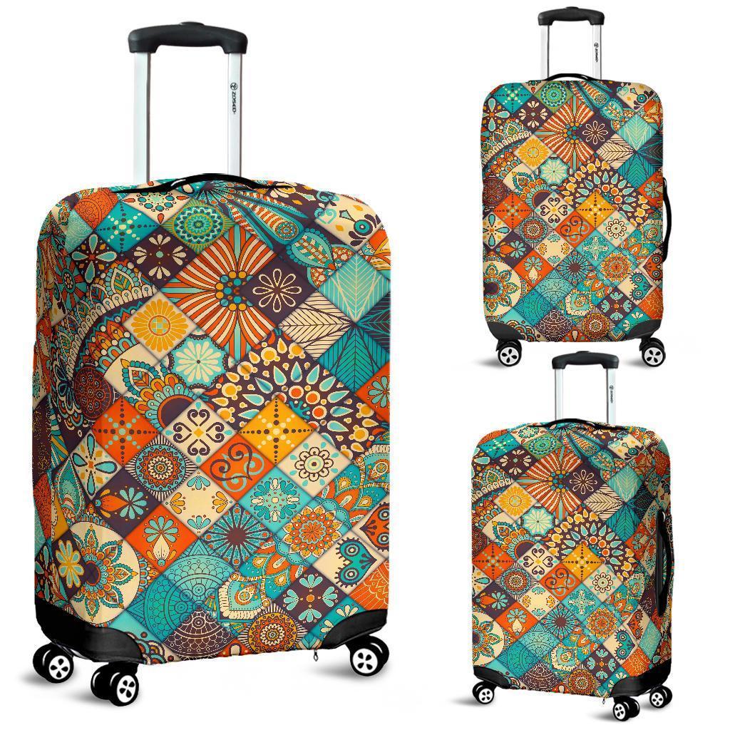 Vintage Mandala Bohemian Pattern Print Luggage Cover GearFrost