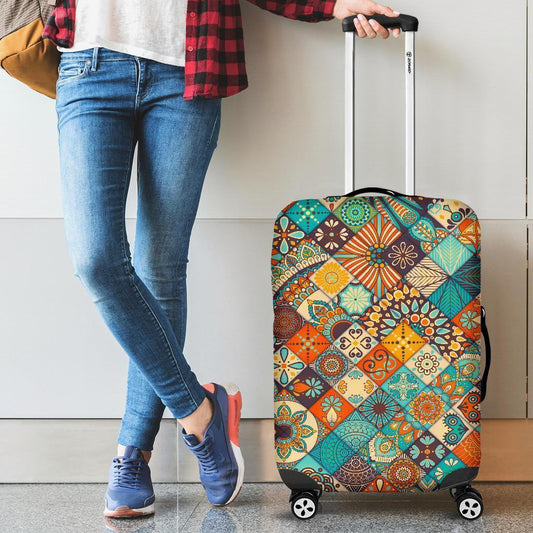 Vintage Mandala Bohemian Pattern Print Luggage Cover GearFrost