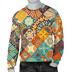 Vintage Mandala Bohemian Pattern Print Men's Crewneck Sweatshirt GearFrost