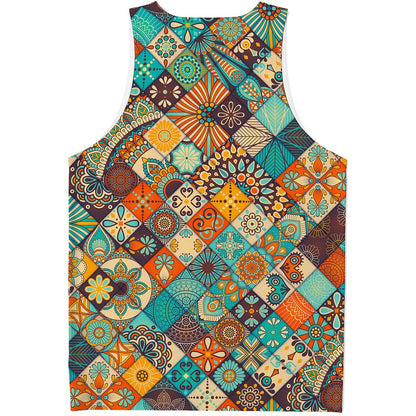 Vintage Mandala Bohemian Pattern Print Men's Tank Top