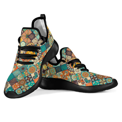 Vintage Mandala Bohemian Pattern Print Mesh Knit Shoes GearFrost