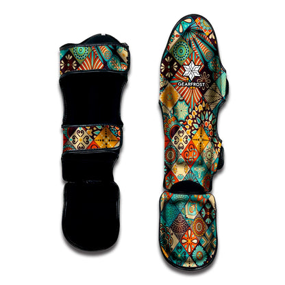 Vintage Mandala Bohemian Pattern Print Muay Thai Shin Guard