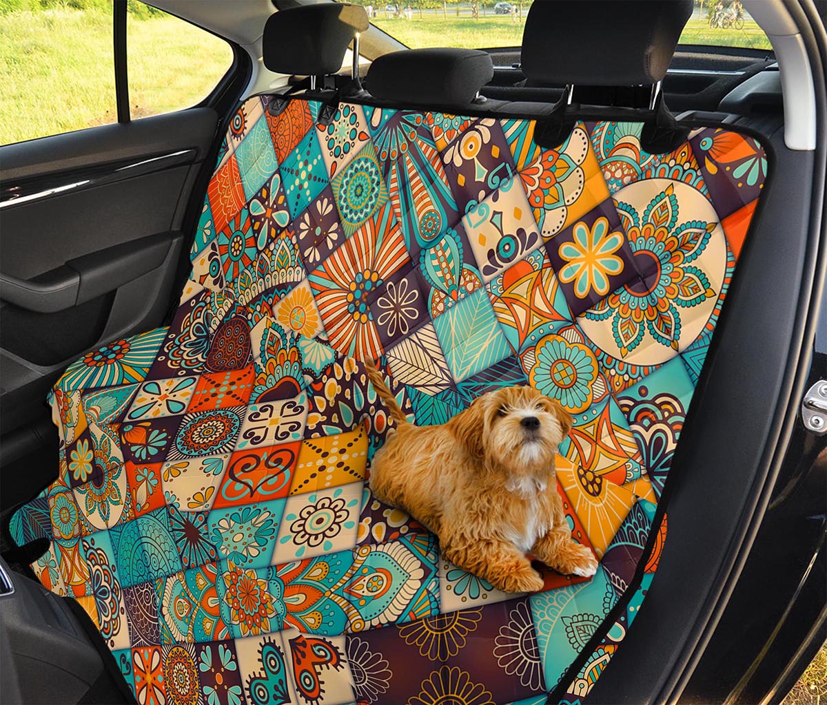 Vintage Mandala Bohemian Pattern Print Pet Car Back Seat Cover