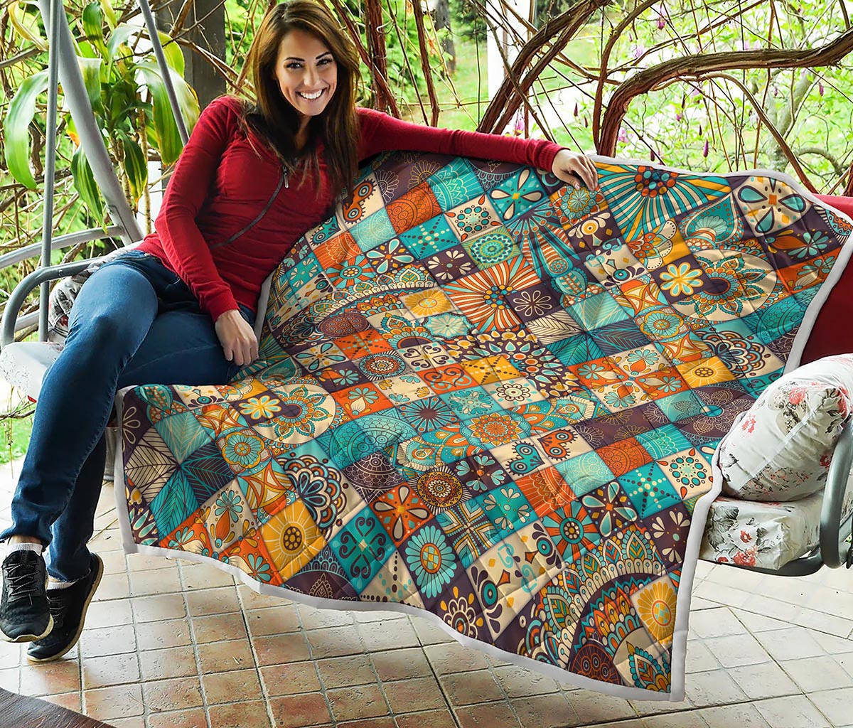 Vintage Mandala Bohemian Pattern Print Quilt