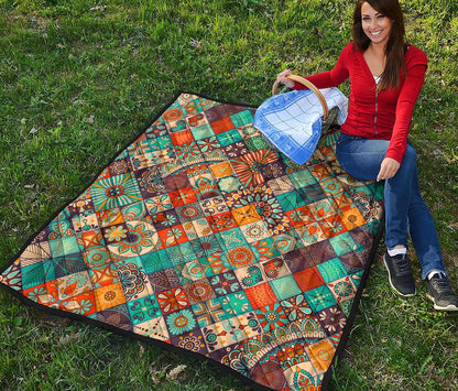 Vintage Mandala Bohemian Pattern Print Quilt