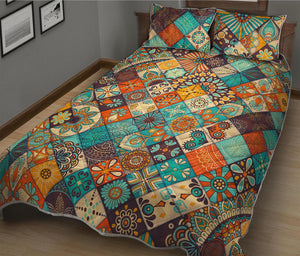 Vintage Mandala Bohemian Pattern Print Quilt Bed Set