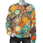 Vintage Mandala Bohemian Pattern Print Women's Crewneck Sweatshirt GearFrost