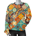 Vintage Mandala Bohemian Pattern Print Women's Crewneck Sweatshirt GearFrost