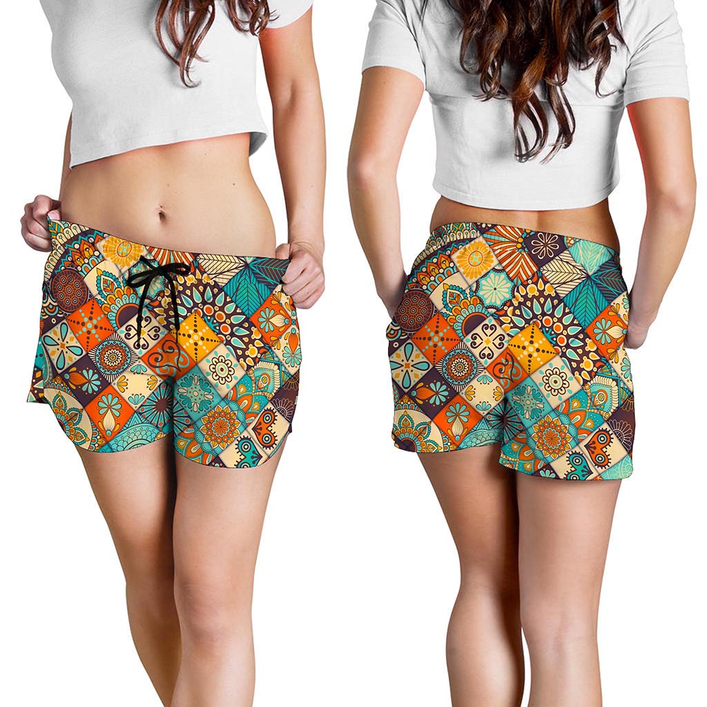 Vintage Mandala Bohemian Pattern Print Women's Shorts