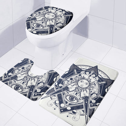 Vintage Masonic Freemasonry Print 3 Piece Bath Mat Set