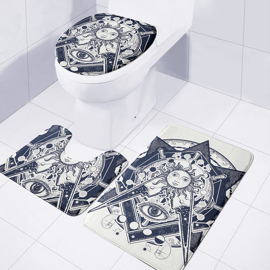 Vintage Masonic Freemasonry Print 3 Piece Bath Mat Set