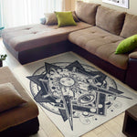 Vintage Masonic Freemasonry Print Area Rug