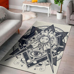 Vintage Masonic Freemasonry Print Area Rug