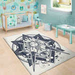 Vintage Masonic Freemasonry Print Area Rug