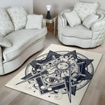 Vintage Masonic Freemasonry Print Area Rug