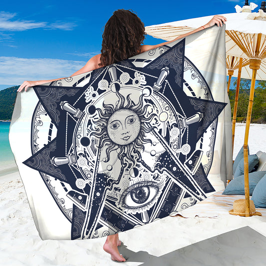 Vintage Masonic Freemasonry Print Beach Sarong Wrap