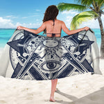 Vintage Masonic Freemasonry Print Beach Sarong Wrap