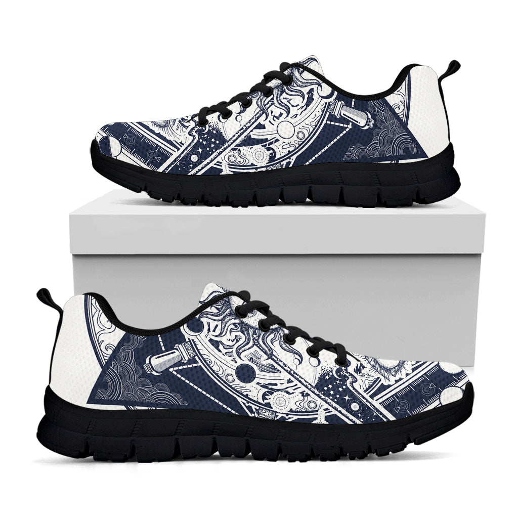 Vintage Masonic Freemasonry Print Black Sneakers