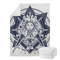 Vintage Masonic Freemasonry Print Blanket