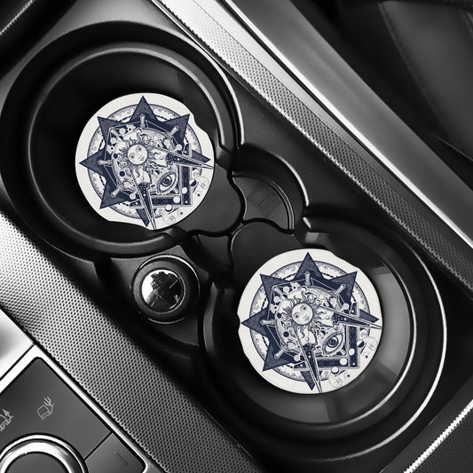Vintage Masonic Freemasonry Print Car Coasters