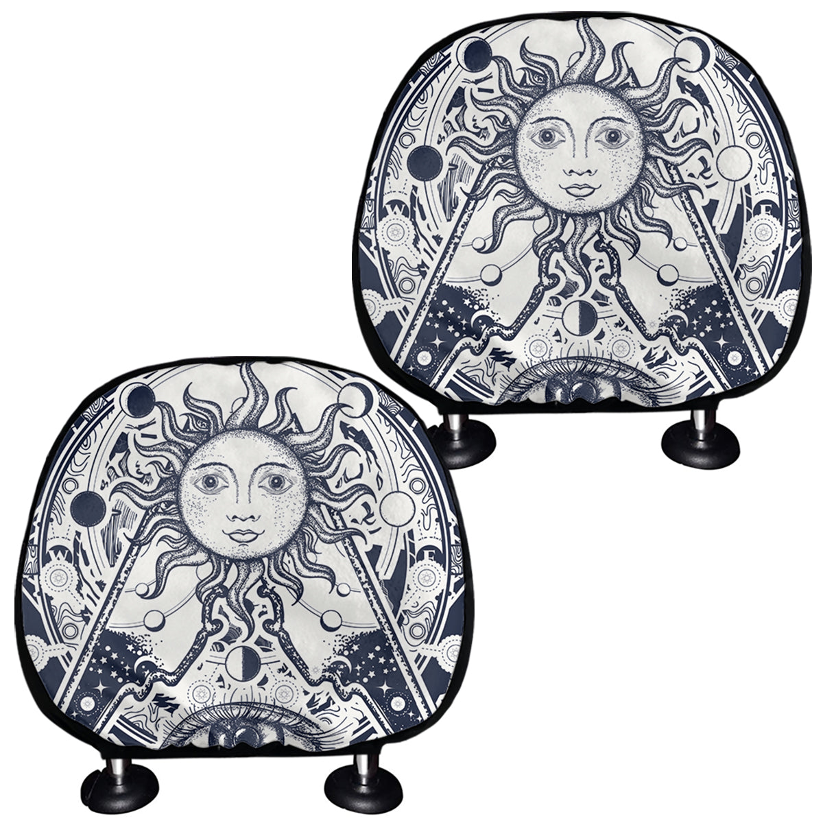 Vintage Masonic Freemasonry Print Car Headrest Covers