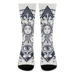 Vintage Masonic Freemasonry Print Crew Socks