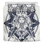 Vintage Masonic Freemasonry Print Duvet Cover Bedding Set