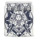 Vintage Masonic Freemasonry Print Duvet Cover Bedding Set