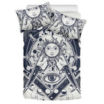 Vintage Masonic Freemasonry Print Duvet Cover Bedding Set