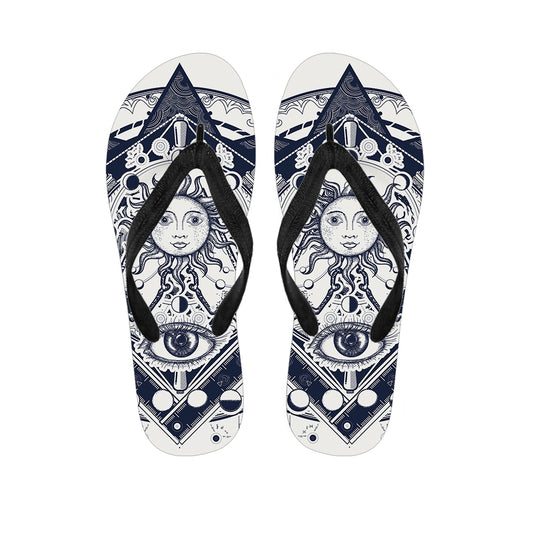 Vintage Masonic Freemasonry Print Flip Flops