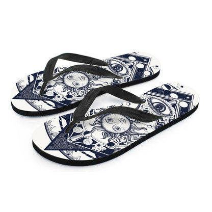 Vintage Masonic Freemasonry Print Flip Flops