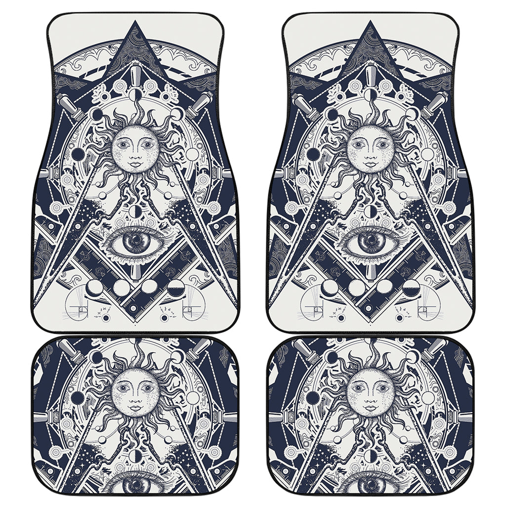 Vintage Masonic Freemasonry Print Front and Back Car Floor Mats