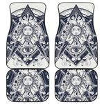 Vintage Masonic Freemasonry Print Front and Back Car Floor Mats