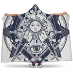 Vintage Masonic Freemasonry Print Hooded Blanket