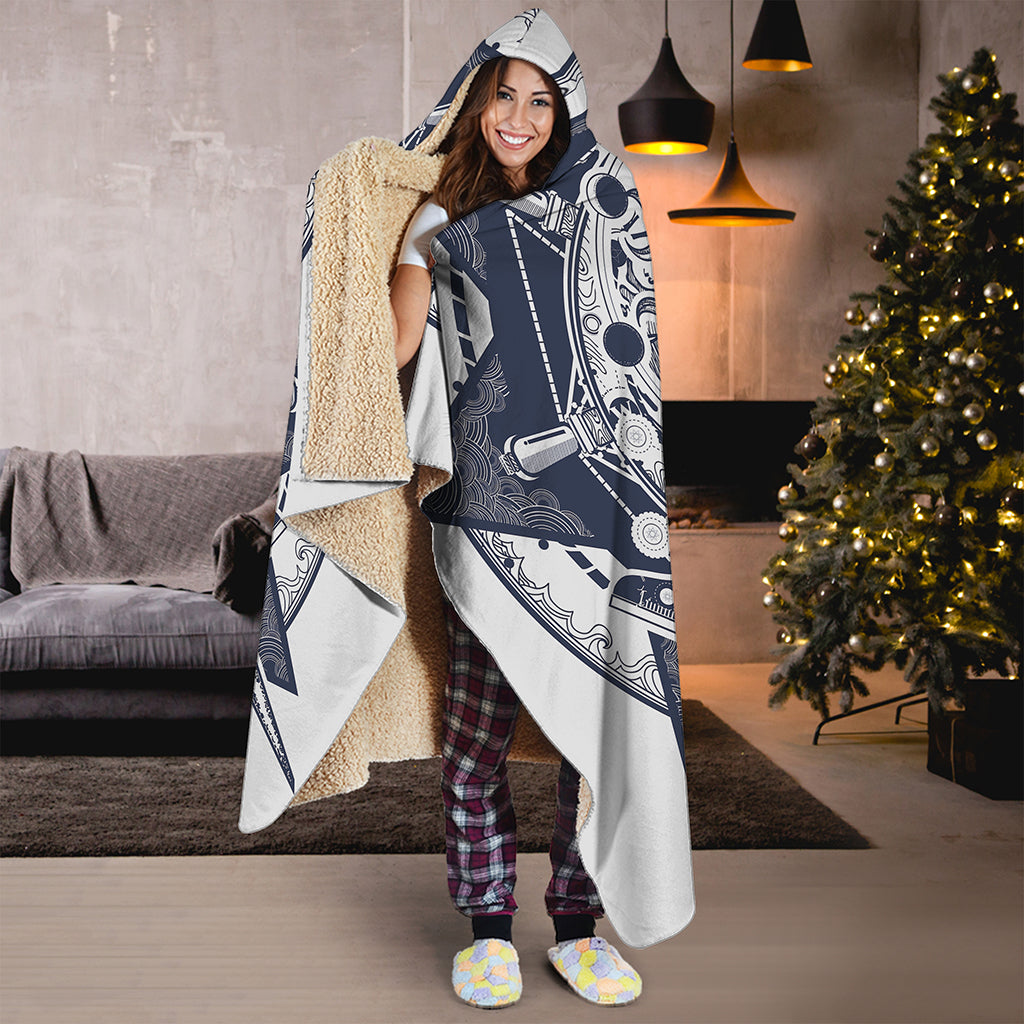 Vintage Masonic Freemasonry Print Hooded Blanket