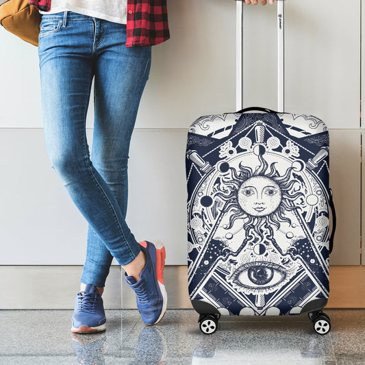 Vintage Masonic Freemasonry Print Luggage Cover