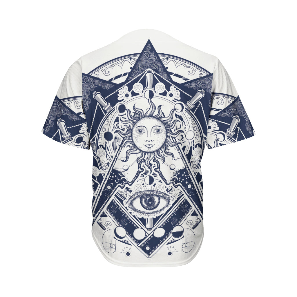 Vintage Masonic Freemasonry Print Men's Baseball Jersey