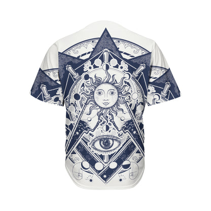 Vintage Masonic Freemasonry Print Men's Baseball Jersey